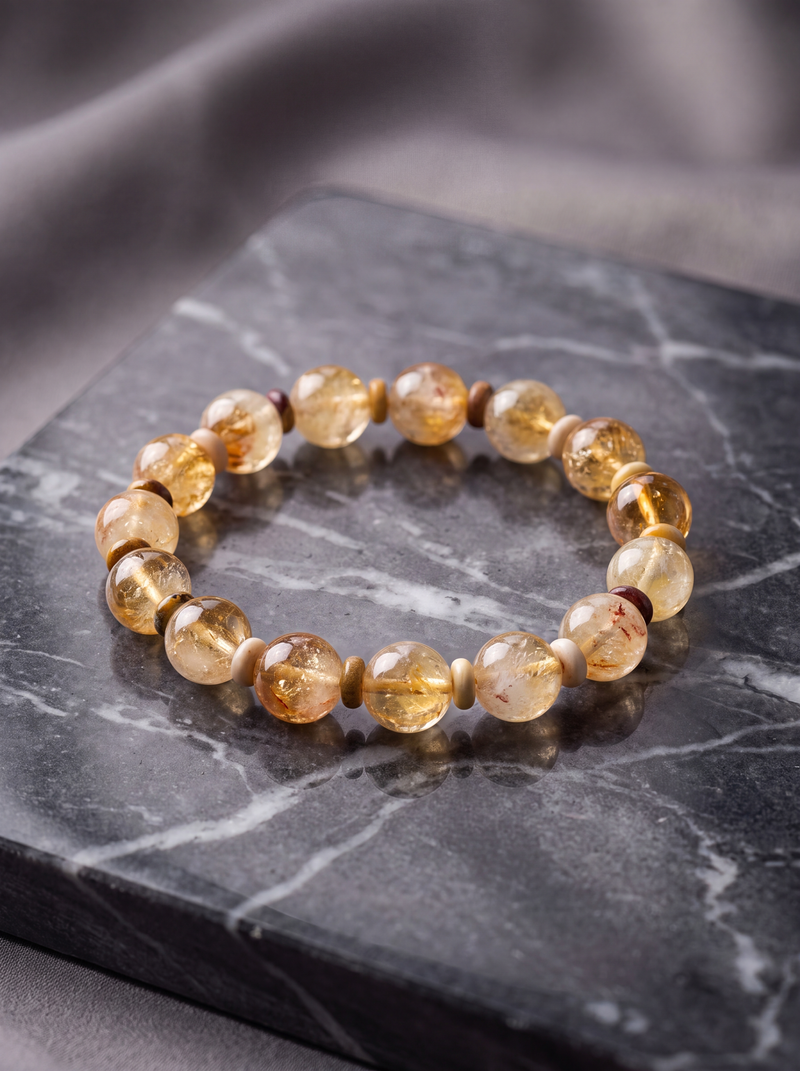 Sitrin - Renkli Jasper Doğal Taş Bileklik (10 mm)