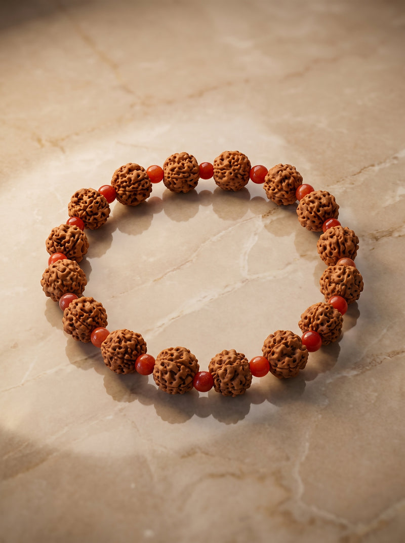 Rudraksha - Madagaskar Akik Doğal Taş Bileklik
