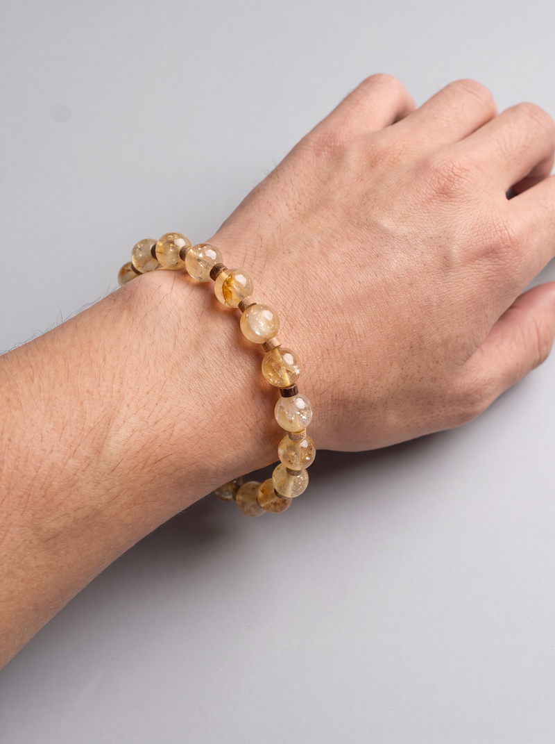 Sitrin - Jasper Doğal Taş Bileklik (10 mm)