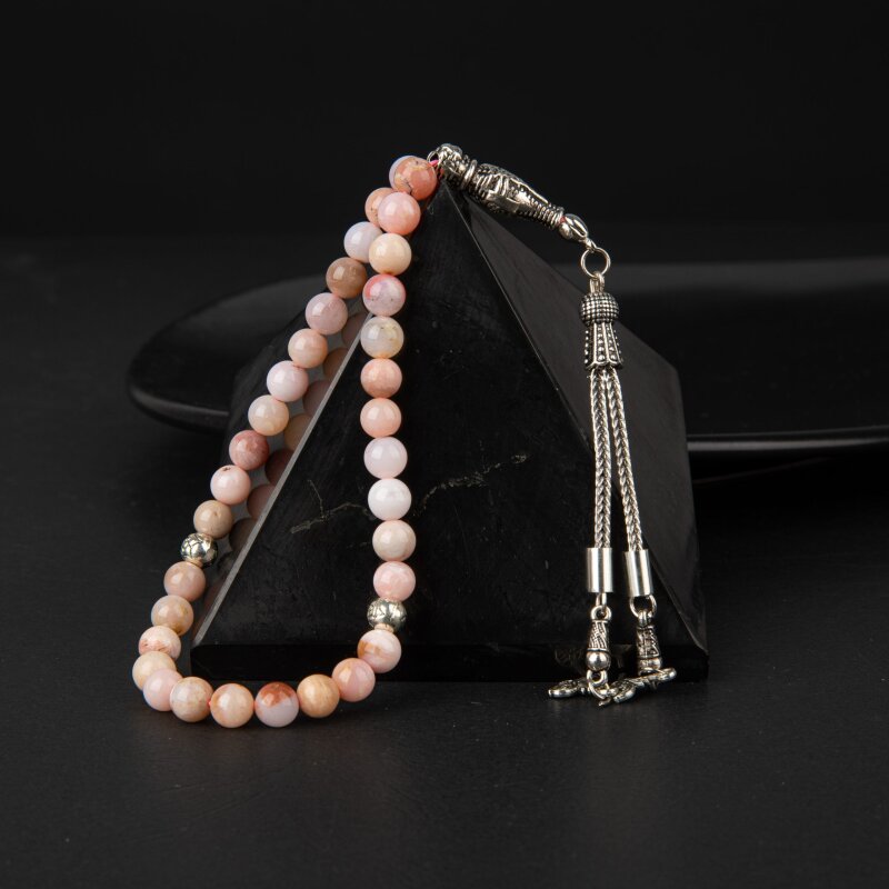 Opal Pembe Doğal Taş Tesbih 33lük - 8mm