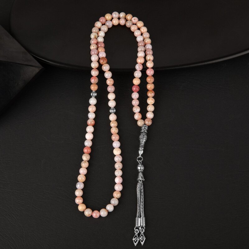 Opal Pembe Doğal Taş Tesbih 99luk - 6mm
