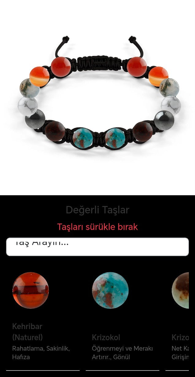 Özel Tasarım Makrome Bileklik - 14 Taş - Özel Tasarım Görseli