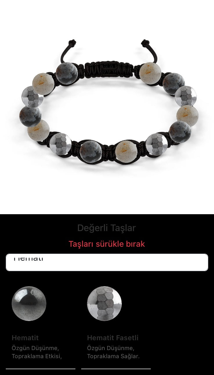 Özel Tasarım Makrome Bileklik - 14 Taş - Özel Tasarım Görseli