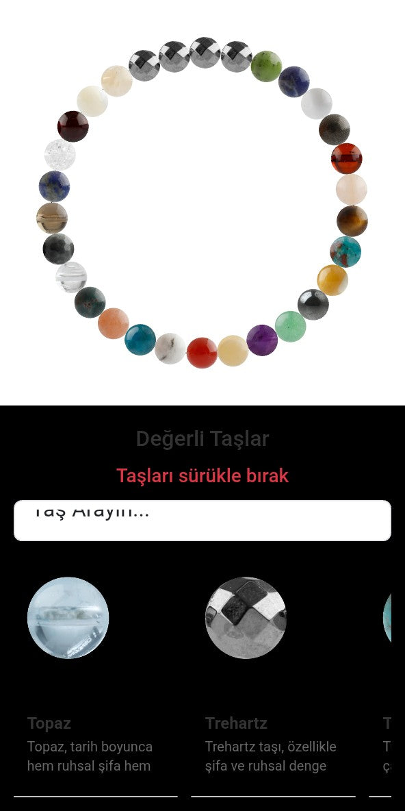 Özel Tasarım Elastik Misineli - 30 Taş - Özel Tasarım Görseli
