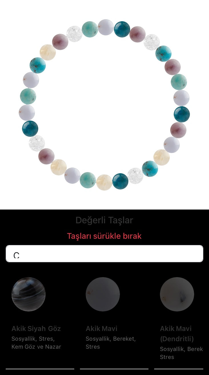 Özel Tasarım Elastik Misineli - 30 Taş - Özel Tasarım Görseli