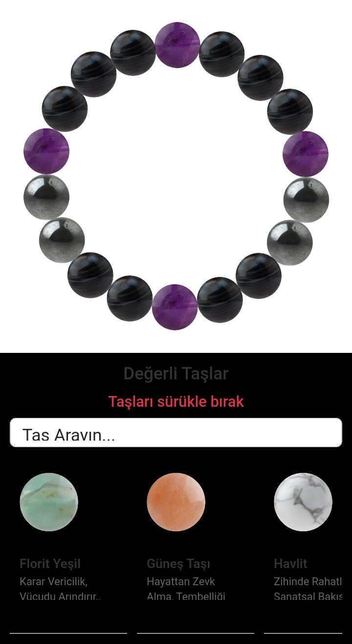 Özel Tasarım Elastik Misineli - 18 Taş - Özel Tasarım Görseli