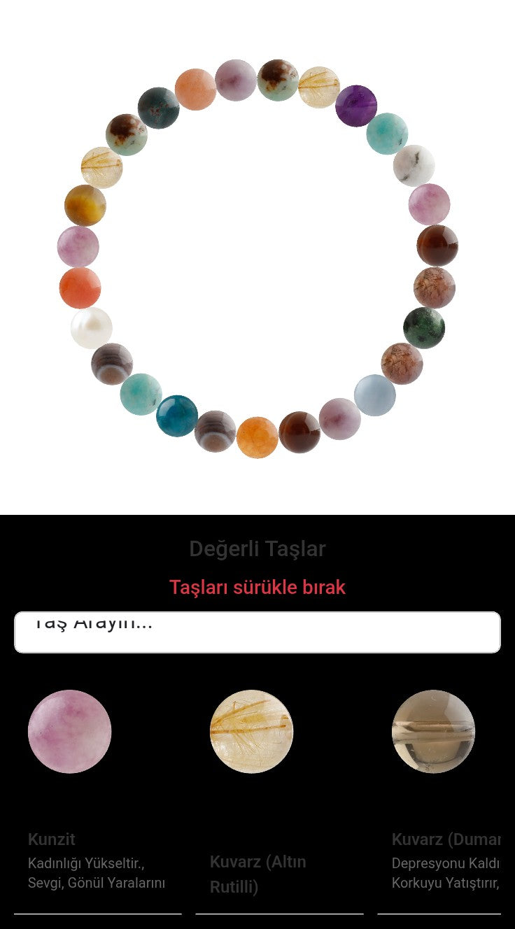 Özel Tasarım Elastik Misineli - 27 Taş