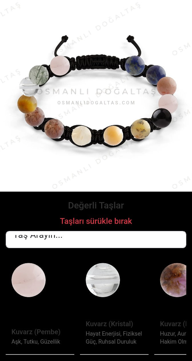 Özel Tasarım Makrome Bileklik - 14 Taş - Özel Tasarım Görseli