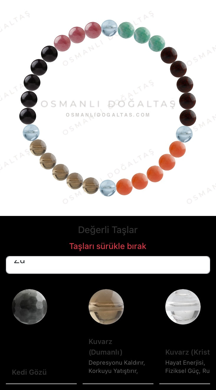 Özel Tasarım Elastik Misineli - 30 Taş - Özel Tasarım Görseli