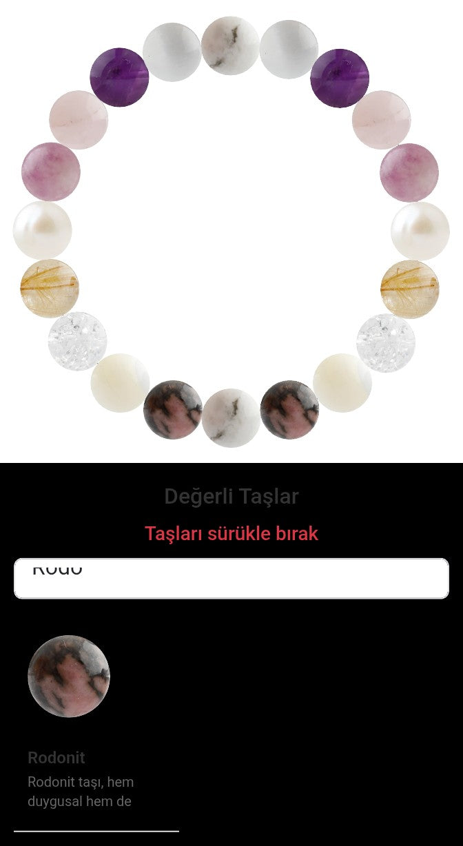 Özel Tasarım Elastik Misineli - 20 Taş - Özel Tasarım Görseli