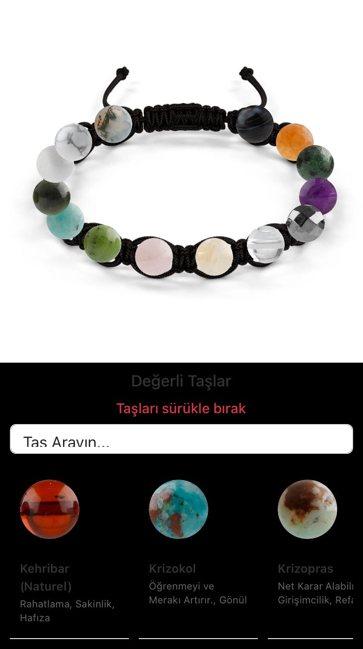 Özel Tasarım Makrome Bileklik - 14 Taş - Özel Tasarım Görseli
