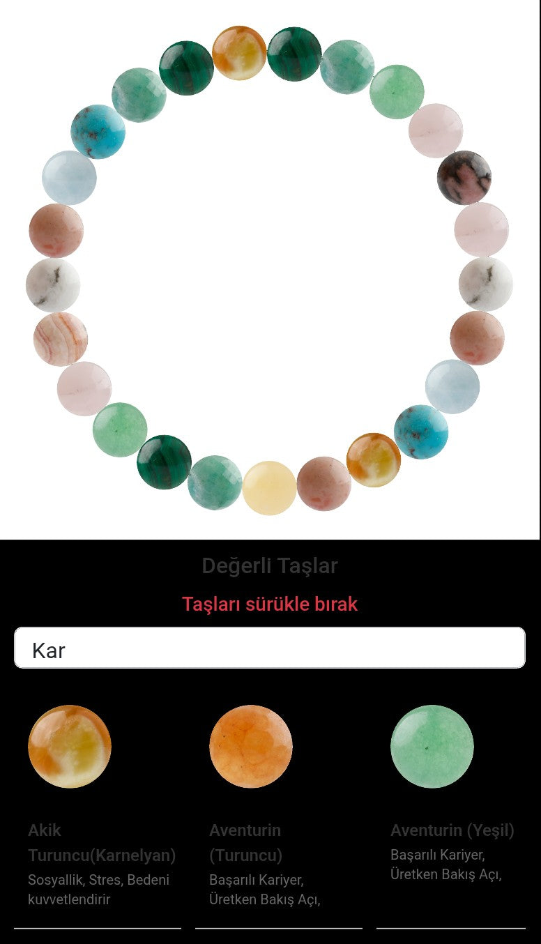 Özel Tasarım Elastik Misineli - 25 Taş - Özel Tasarım Görseli