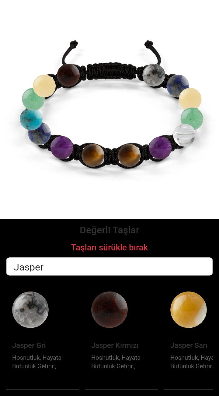 Özel Tasarım Makrome Bileklik - 14 Taş - Özel Tasarım Görseli