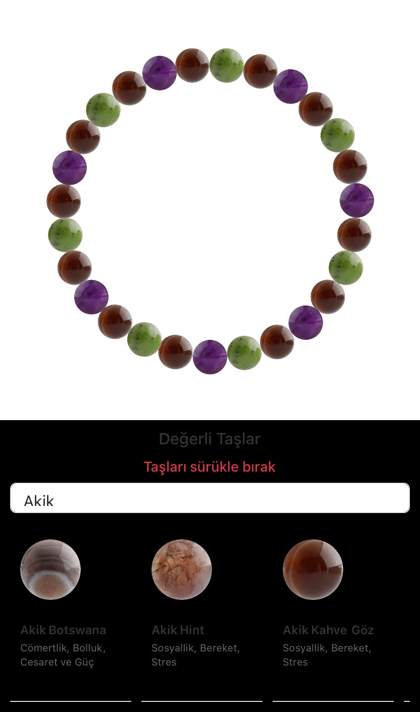 Özel Tasarım Elastik Misineli - 27 Taş - Özel Tasarım Görseli