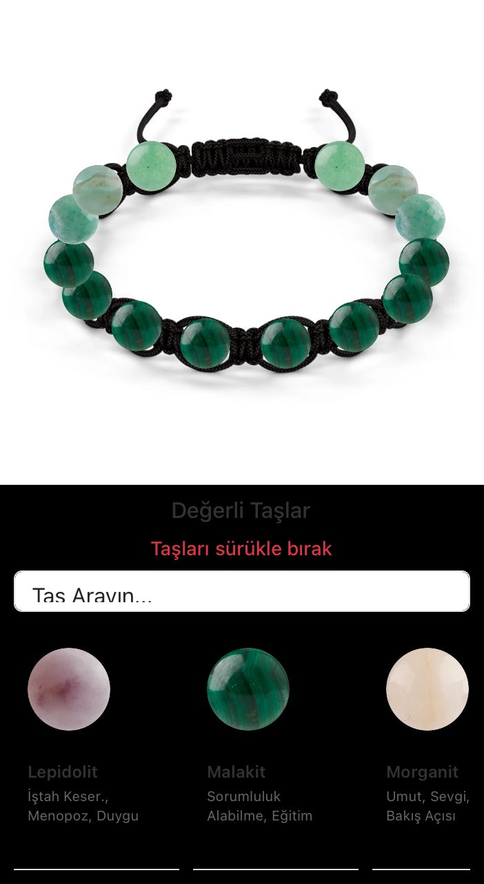 Özel Tasarım Makrome Bileklik - 14 Taş - Özel Tasarım Görseli