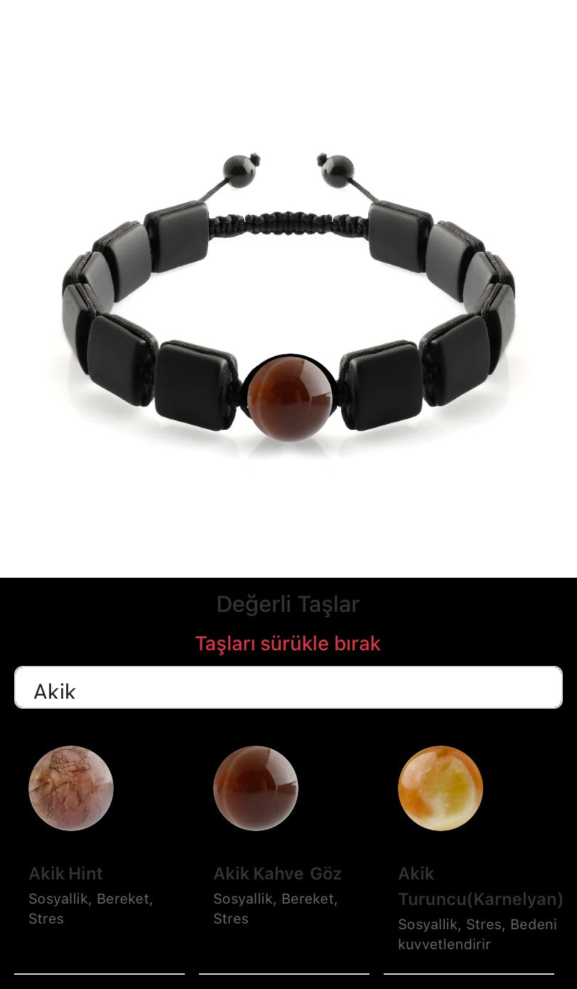 Özel Tasarım Kare Kesim Obsidyen - 1 Taş - Özel Tasarım Görseli