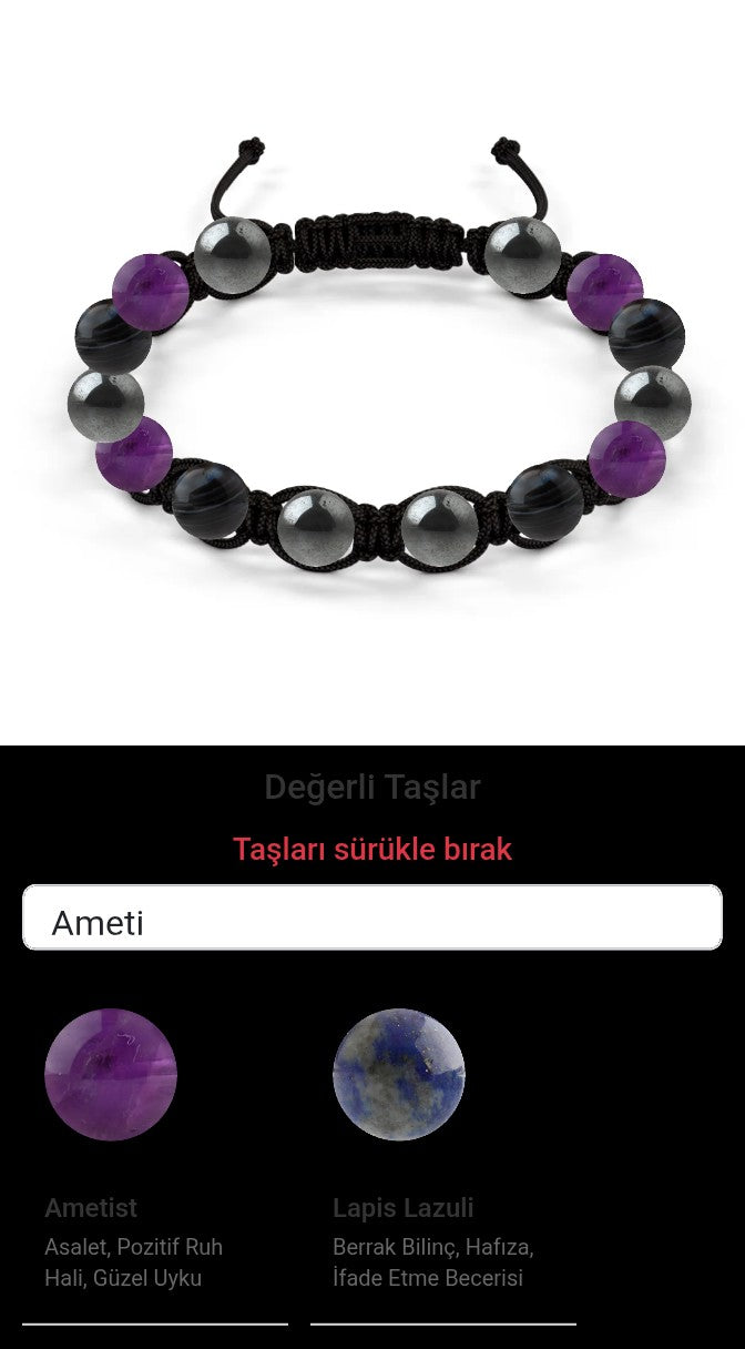 Özel Tasarım Makrome Bileklik - 14 Taş - Özel Tasarım Görseli