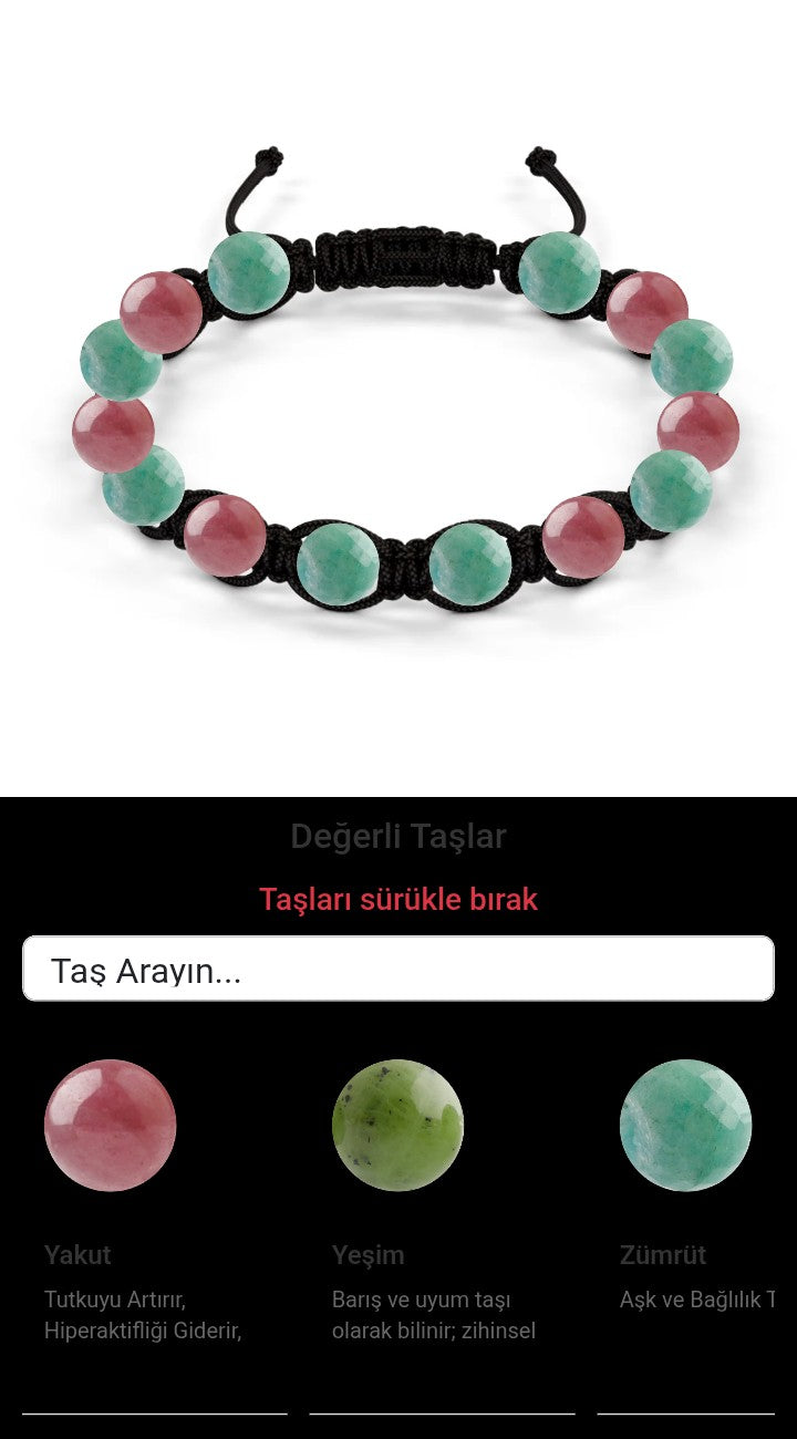 Özel Tasarım Makrome Bileklik - 14 Taş - Özel Tasarım Görseli