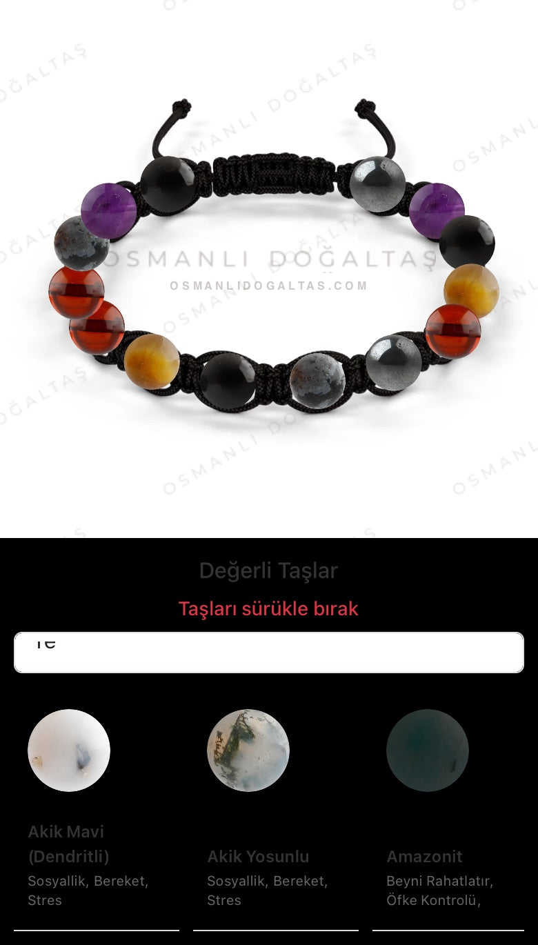 Özel Tasarım Makrome Bileklik - 14 Taş - Özel Tasarım Görseli