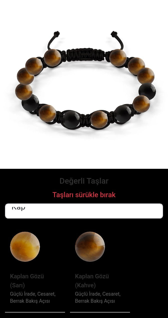 Özel Tasarım Makrome Bileklik - 14 Taş - Özel Tasarım Görseli
