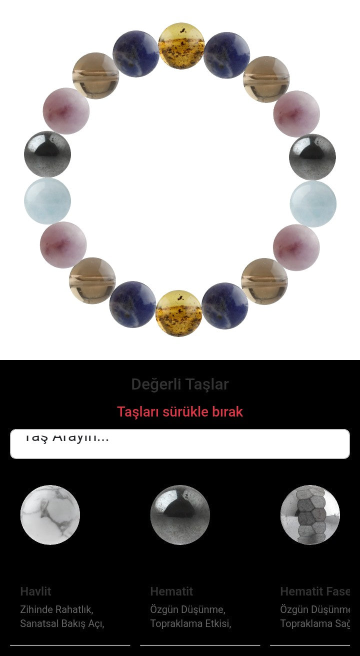 Özel Tasarım Elastik Misineli - 18 Taş - Özel Tasarım Görseli