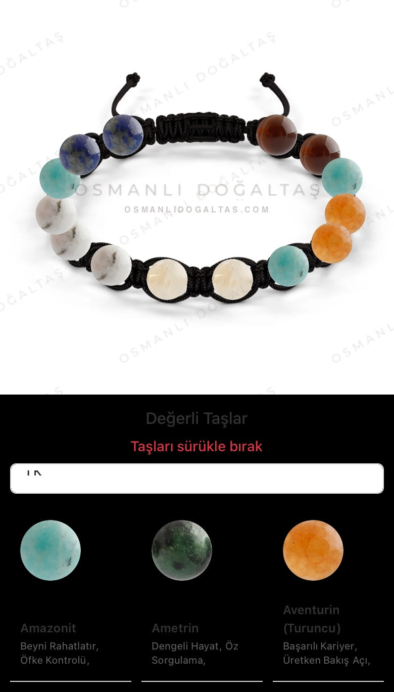 Özel Tasarım Makrome Bileklik - 14 Taş - Özel Tasarım Görseli