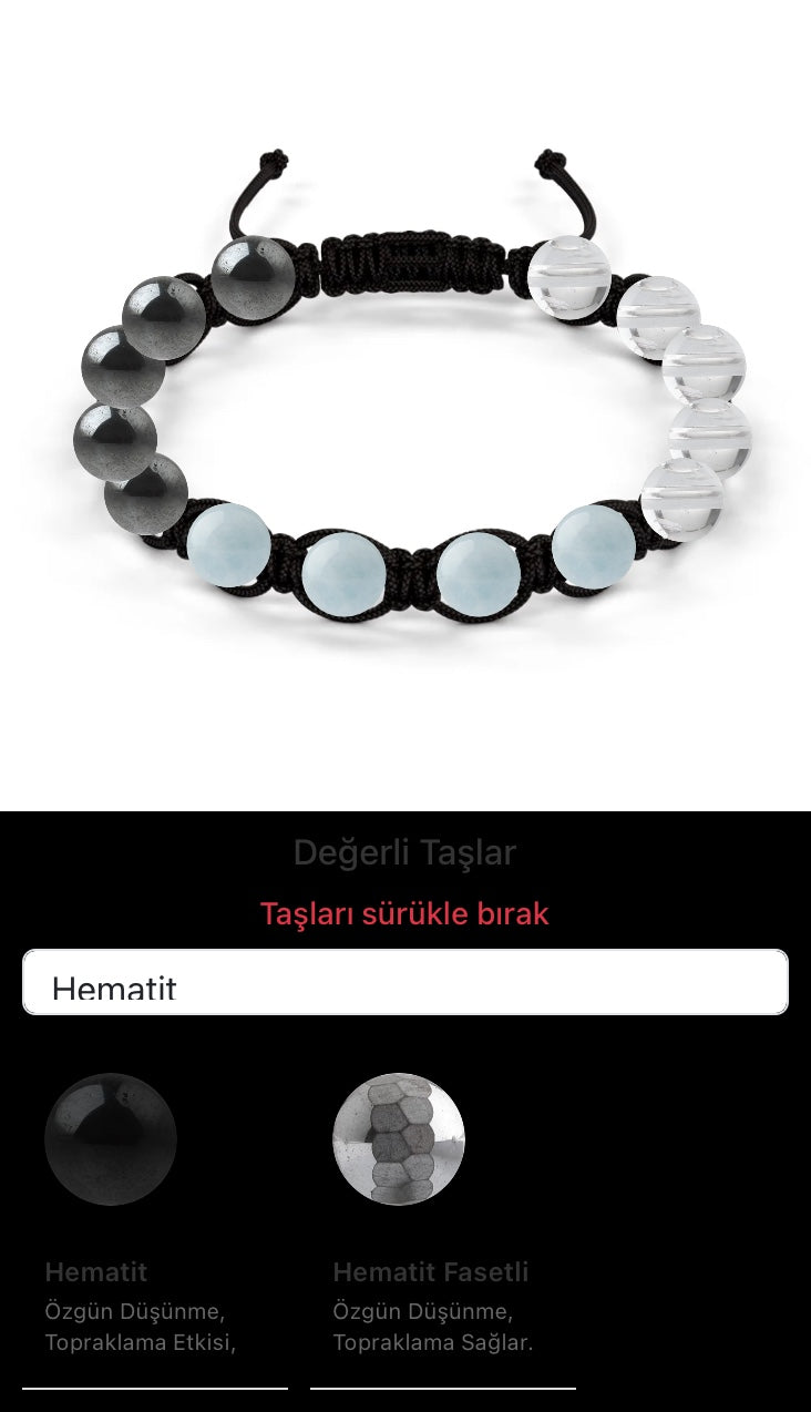 Özel Tasarım Makrome Bileklik - 14 Taş - Özel Tasarım Görseli