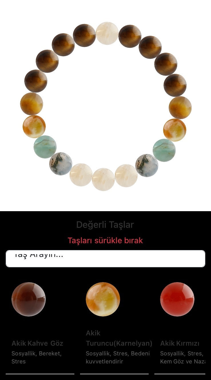 Özel Tasarım Elastik Misineli - 20 Taş - Özel Tasarım Görseli