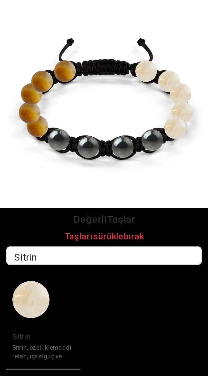Özel Tasarım Makrome Bileklik - 14 Taş - Özel Tasarım Görseli