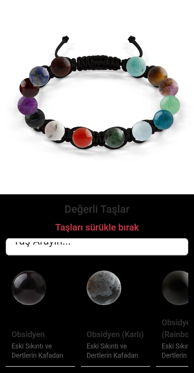 Özel Tasarım Makrome Bileklik - 14 Taş - Özel Tasarım Görseli
