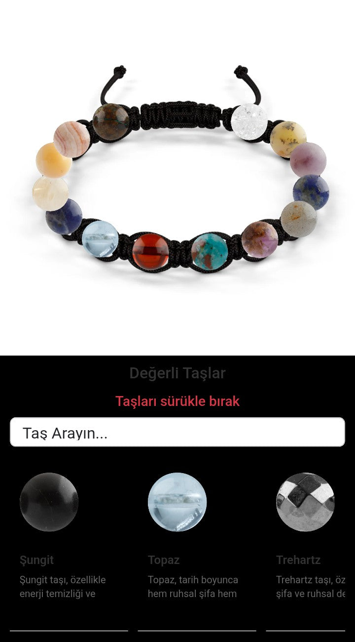 Özel Tasarım Makrome Bileklik - 14 Taş - Özel Tasarım Görseli