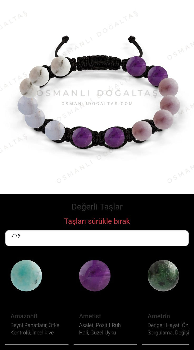 Özel Tasarım Makrome Bileklik - 14 Taş - Özel Tasarım Görseli