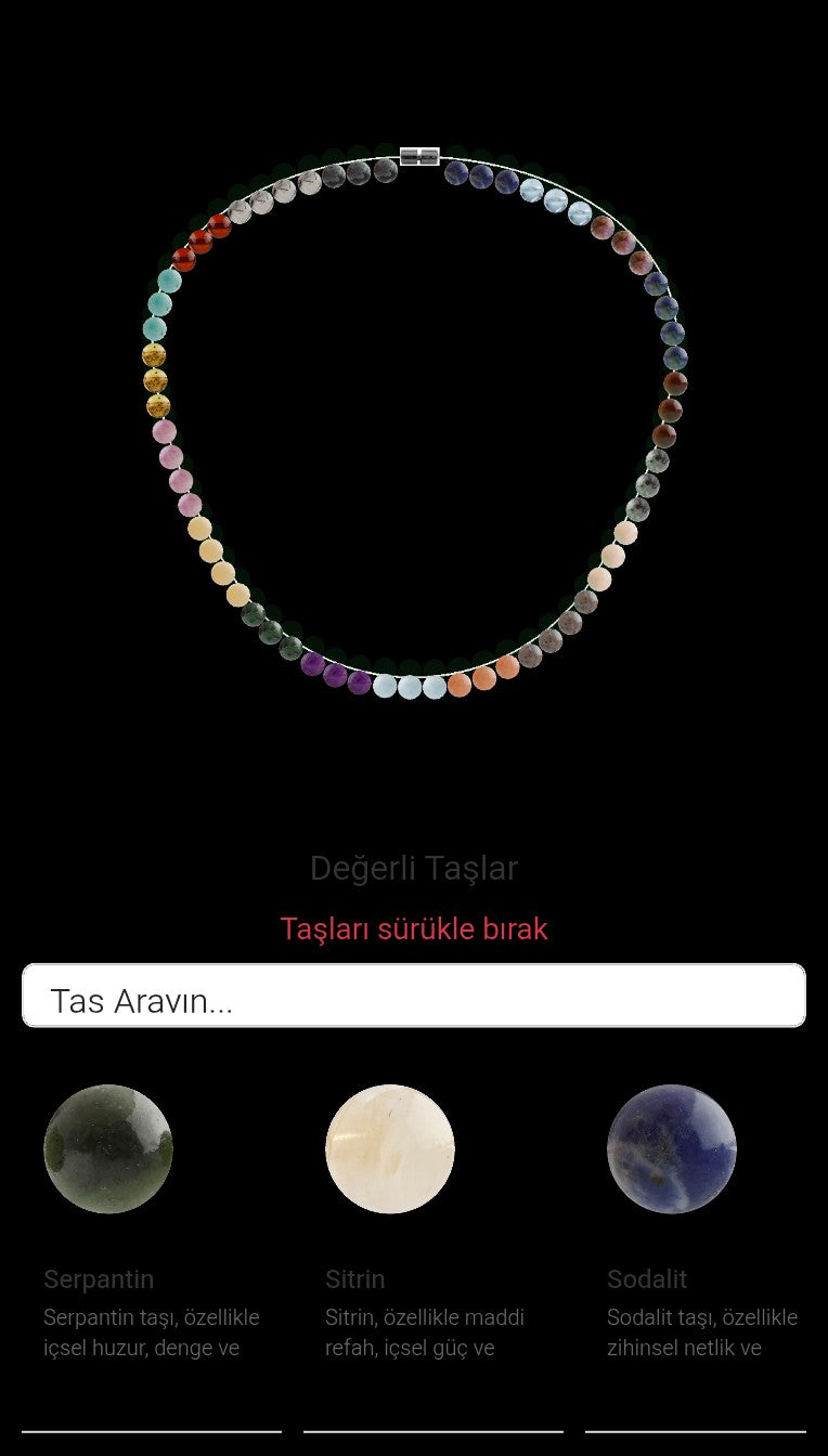 Özel Tasarım Kolye - 62 Taş - Özel Tasarım Görseli