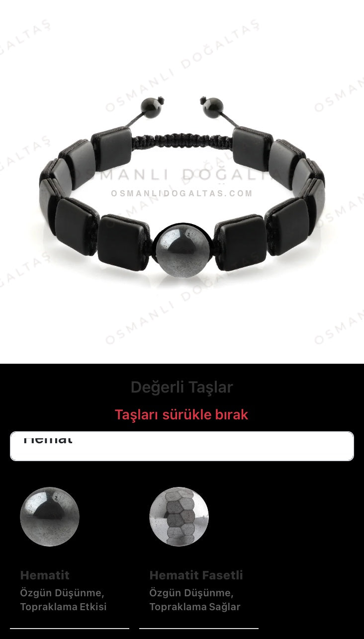 Özel Tasarım Kare Kesim Obsidyen - 1 Taş - Özel Tasarım Görseli