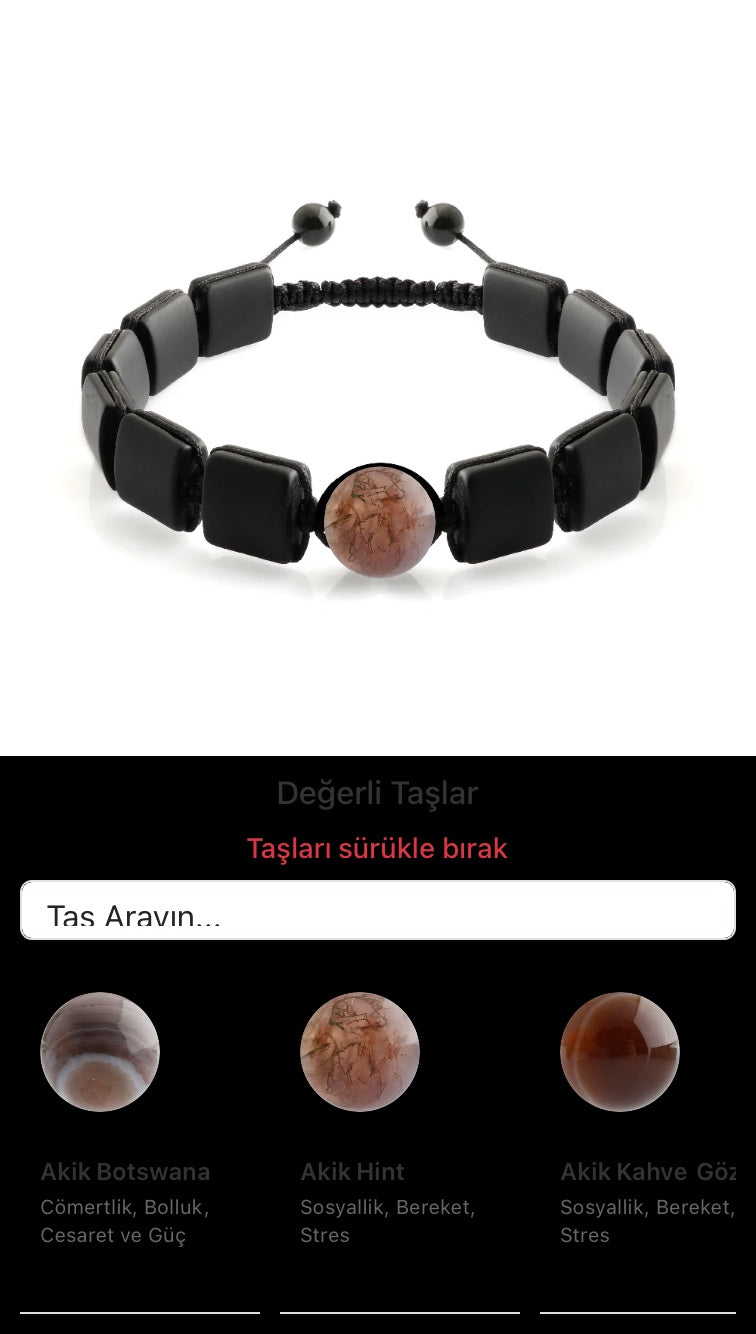 Özel Tasarım Kare Kesim Obsidyen - 1 Taş - Özel Tasarım Görseli