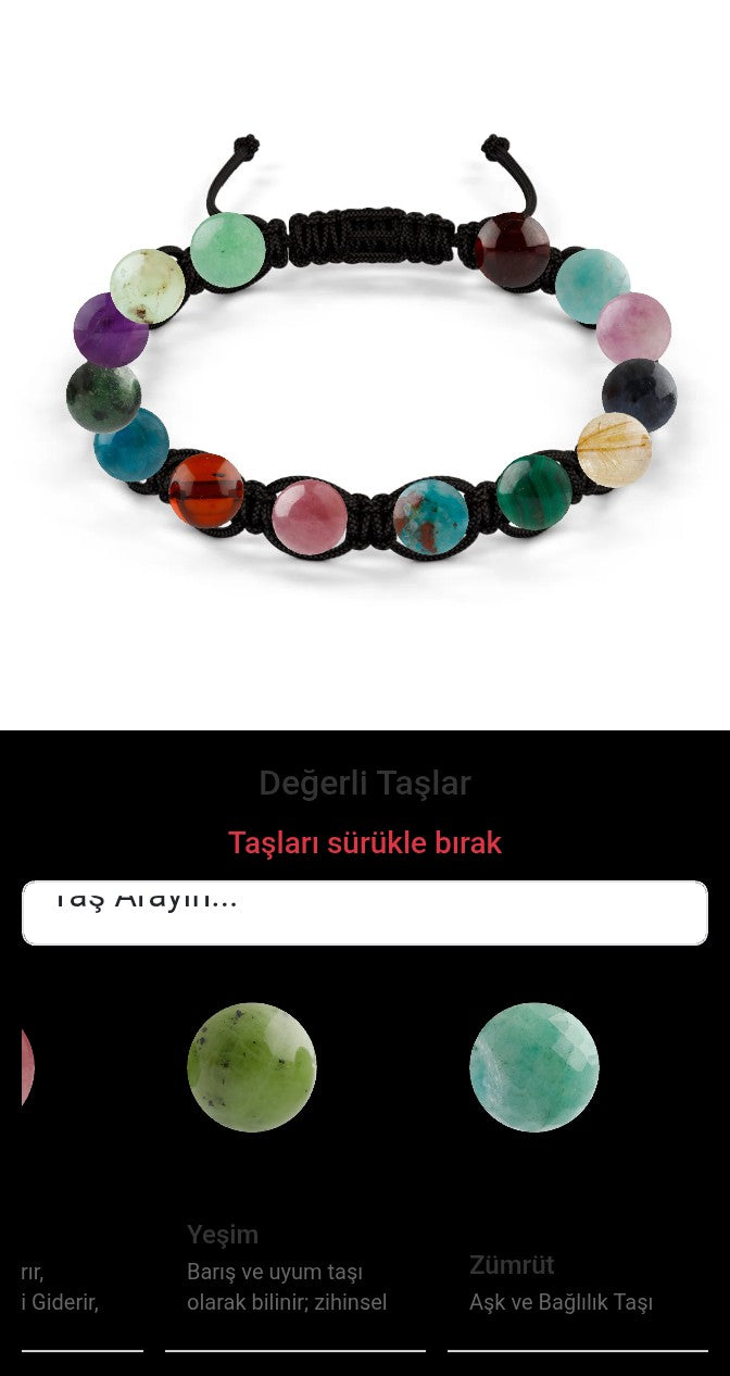 Özel Tasarım Makrome Bileklik - 14 Taş - Özel Tasarım Görseli
