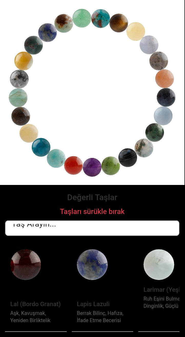 Özel Tasarım Elastik Misineli - 25 Taş - Özel Tasarım Görseli