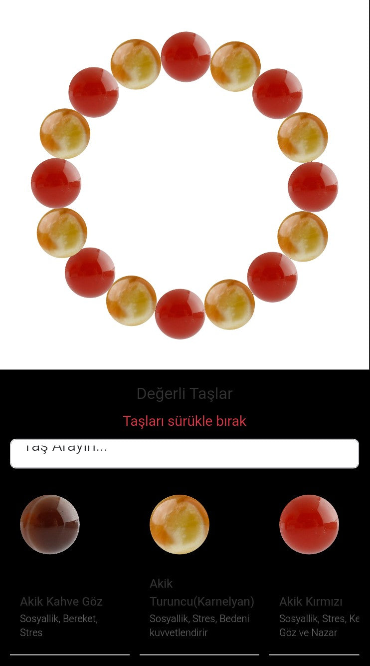 Özel Tasarım Elastik Misineli - 16 Taş - Özel Tasarım Görseli