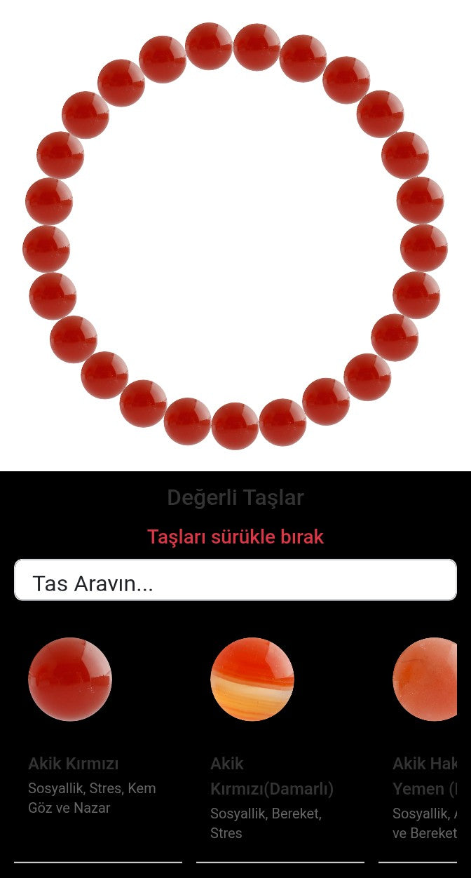 Özel Tasarım Elastik Misineli - 25 Taş - Özel Tasarım Görseli