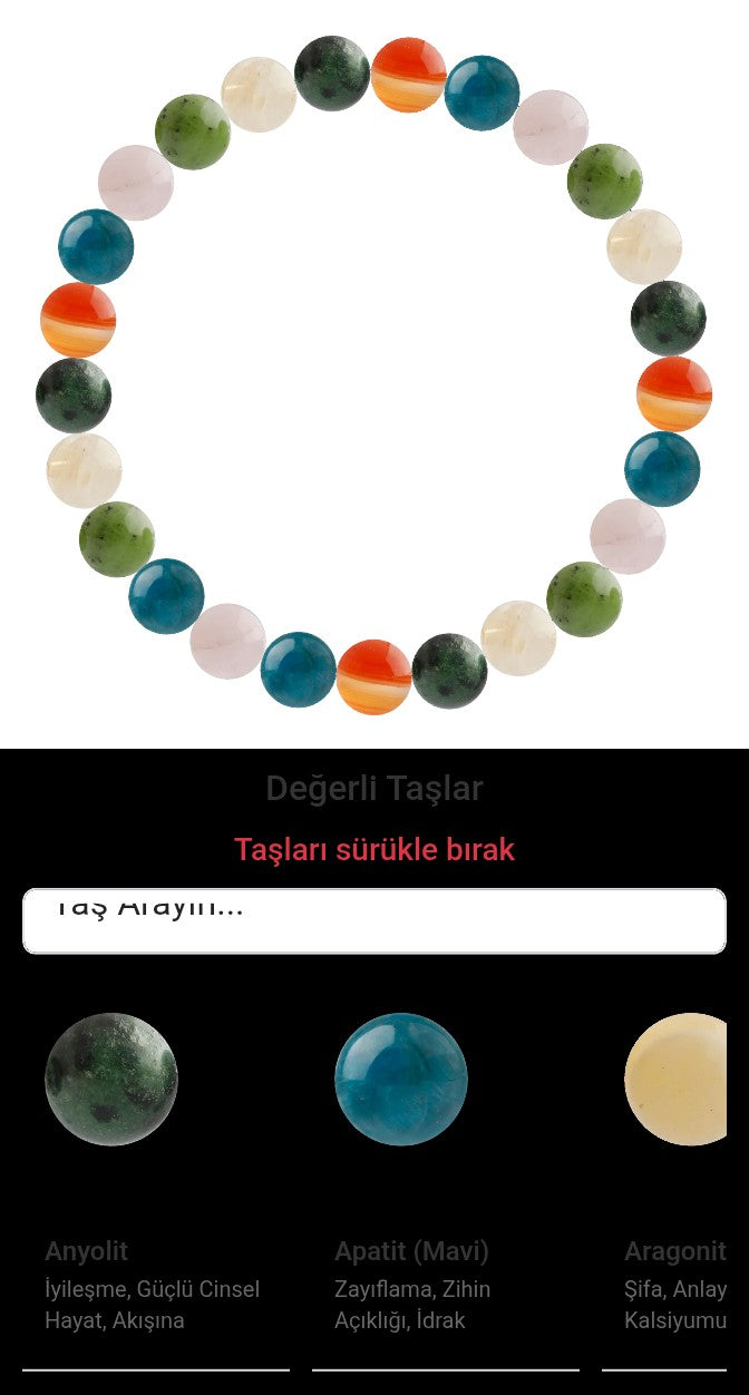 Özel Tasarım Elastik Misineli - 25 Taş - Özel Tasarım Görseli
