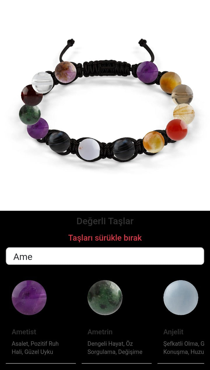 Özel Tasarım Makrome Bileklik - 14 Taş - Özel Tasarım Görseli