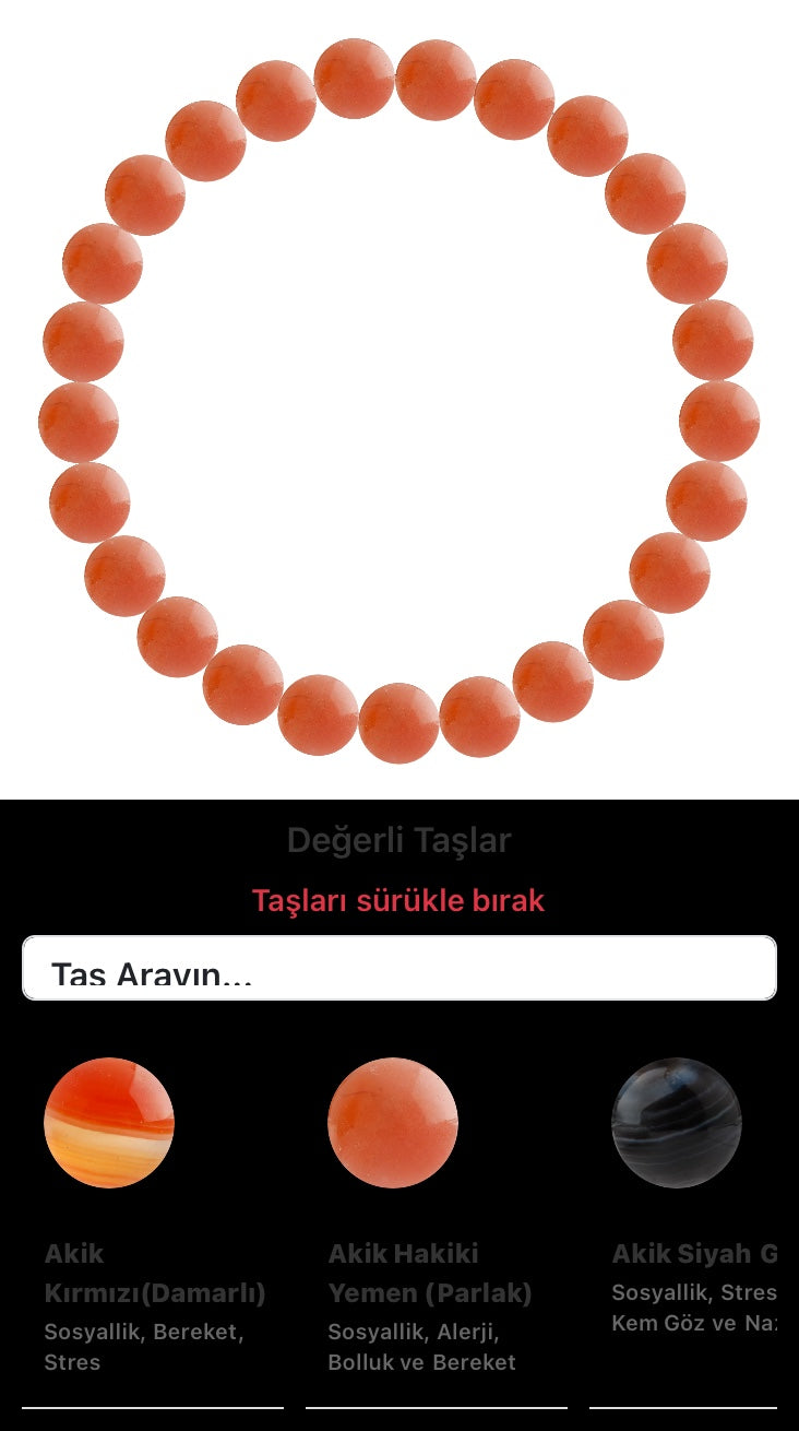 Özel Tasarım Elastik Misineli - 25 Taş - Özel Tasarım Görseli