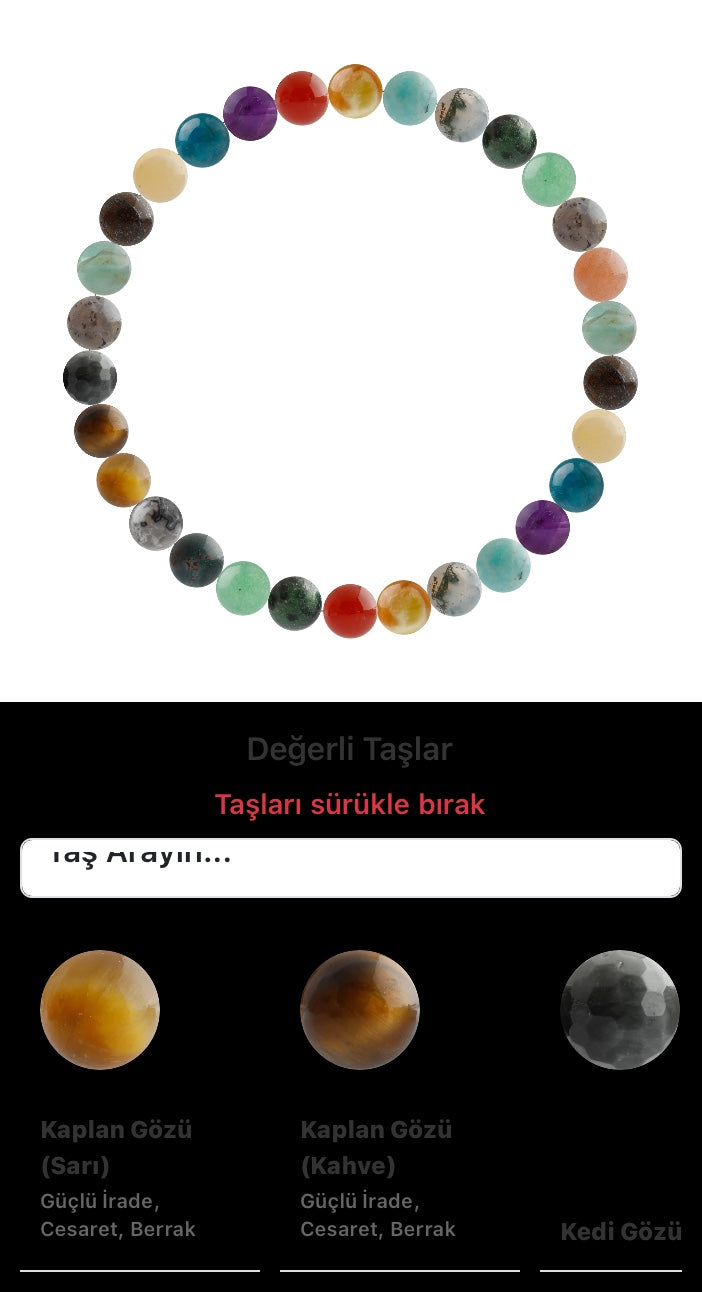 Özel Tasarım Elastik Misineli - 30 Taş - Özel Tasarım Görseli
