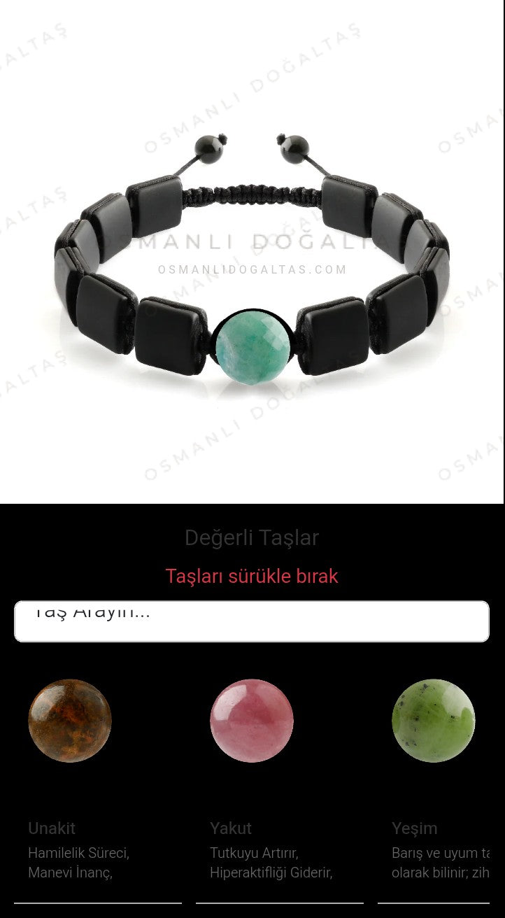 Özel Tasarım Kare Kesim Obsidyen - 1 Taş - Özel Tasarım Görseli