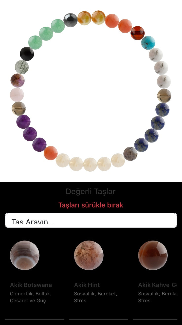 Özel Tasarım Elastik Misineli - 33 Taş - Özel Tasarım Görseli