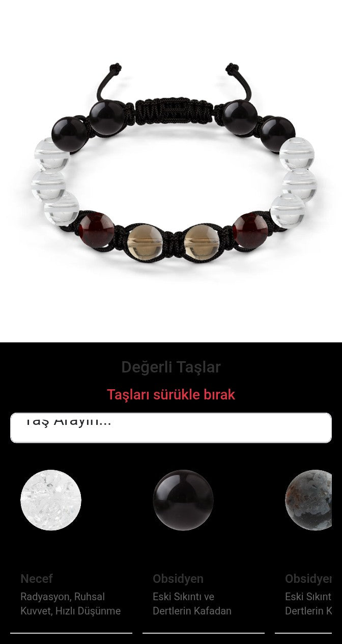 Özel Tasarım Makrome Bileklik - 14 Taş - Özel Tasarım Görseli