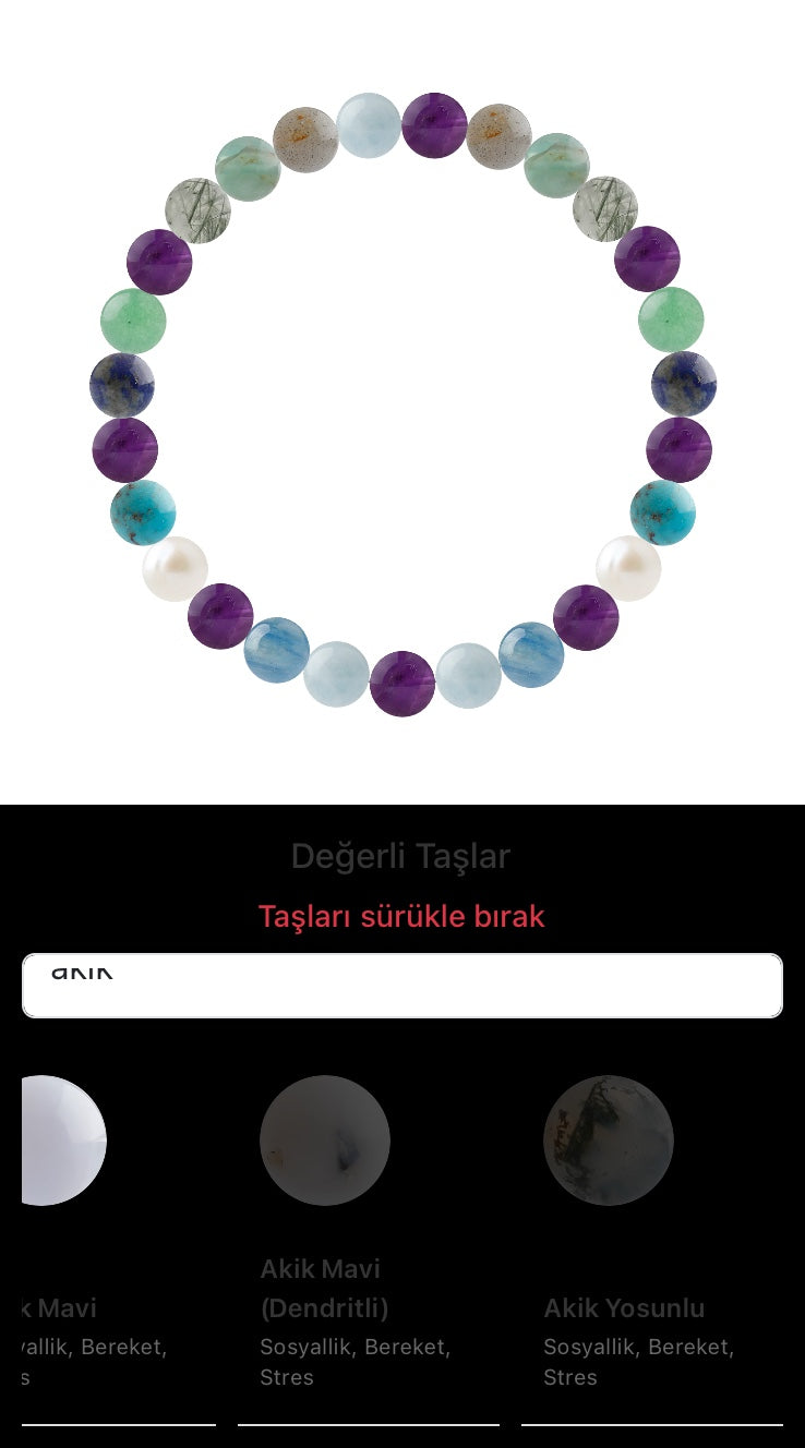 Özel Tasarım Elastik Misineli - 25 Taş - Özel Tasarım Görseli