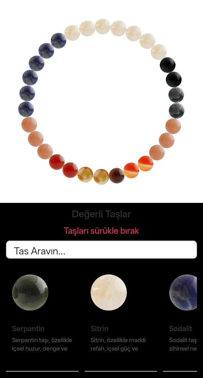 Özel Tasarım Elastik Misineli - 30 Taş - Özel Tasarım Görseli