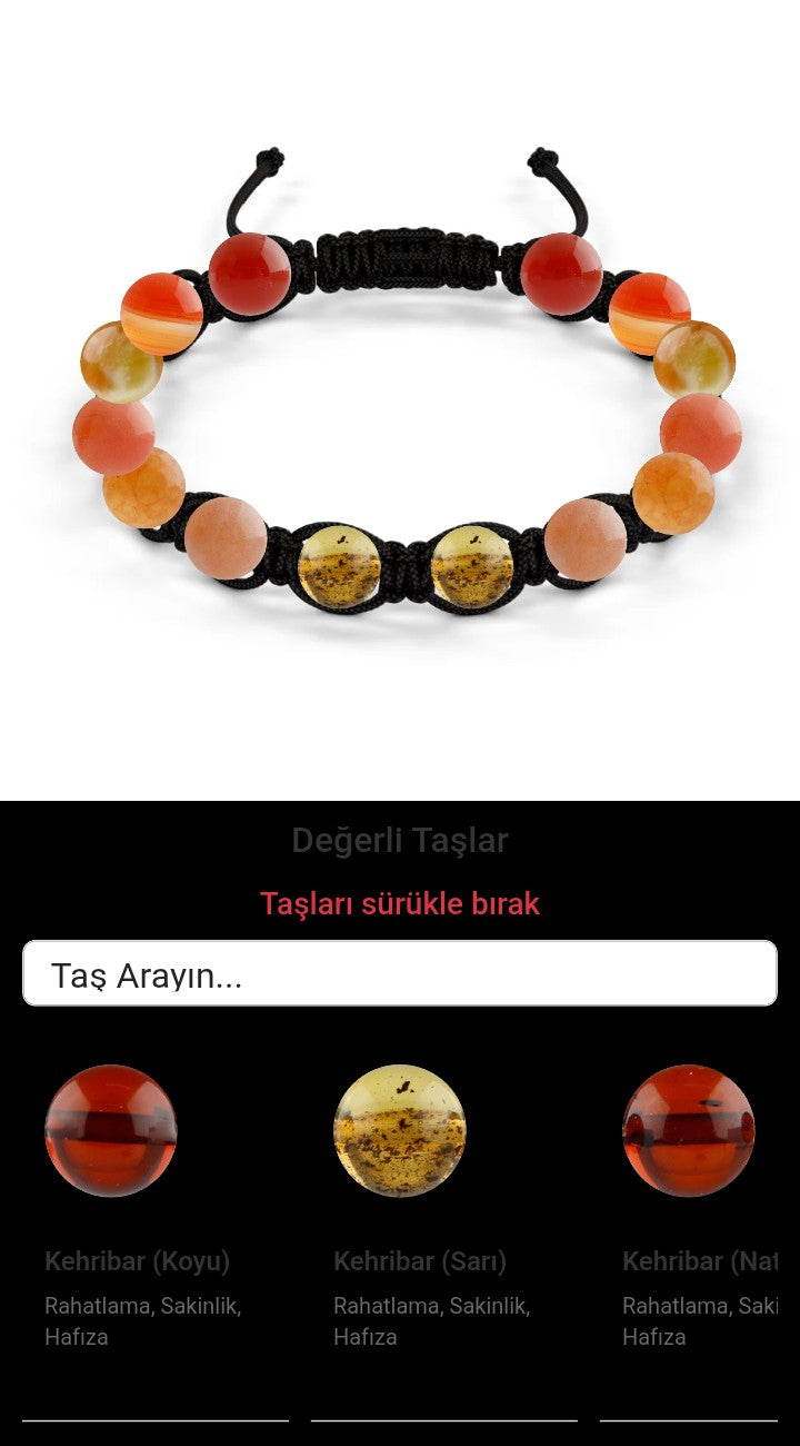 Özel Tasarım Makrome Bileklik - 14 Taş - Özel Tasarım Görseli