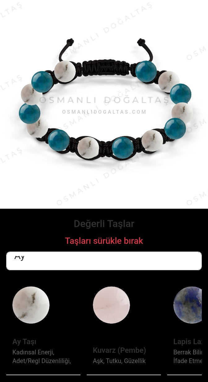 Özel Tasarım Makrome Bileklik - 14 Taş - Özel Tasarım Görseli